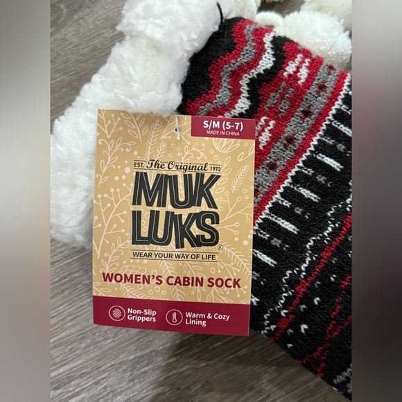 Muk Luks Women’s Cabin Cozy Socks - Brand New with Tags S/M (5-7) - Picture 2 of 4